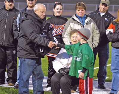 Louis Schmitz Honored at Farmington High School Football Game